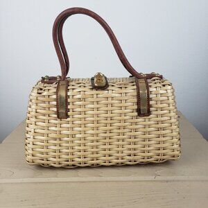 Bara Handmade Vintage Bamboo and Leather Purse
